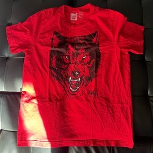 Wolfpack NWO WCW WWF New World order short sleeve T-shirt red wrestling